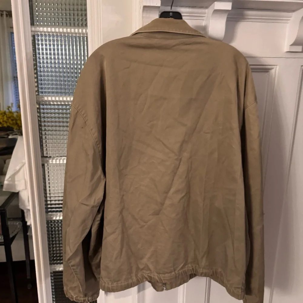 Greg Norman Cotton Zip Up Golf Jacket Collared Tan Size XL